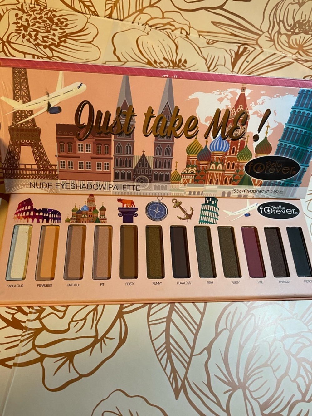 Bella Forever Pink Travel-Themed Nude Eyeshadow Palette